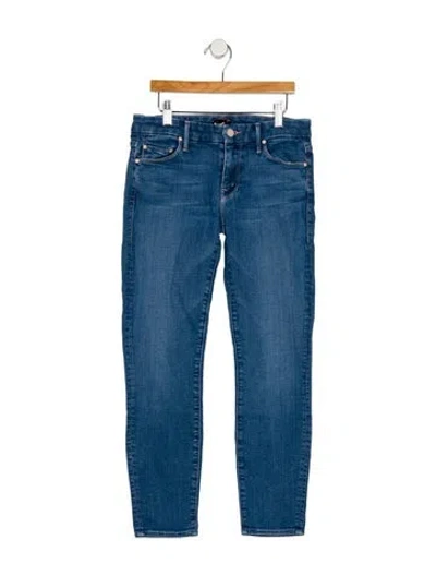 Pre-owned Mother Low-rise Skinny Leg Jeans In Blue