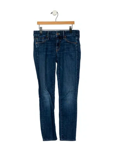 Pre-owned Mother Low-rise Skinny Leg Jeans In Blue