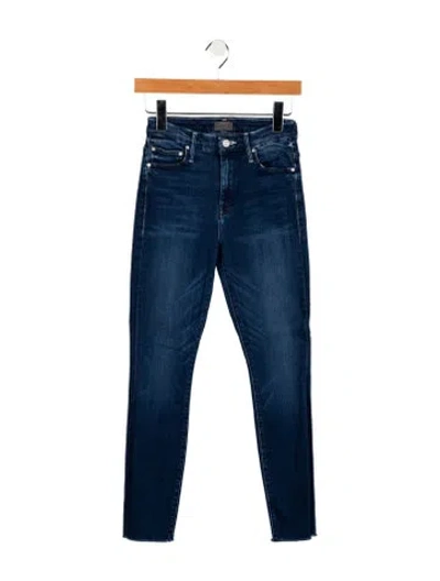 Pre-owned Mother Low-rise Skinny Leg Jeans In Blue