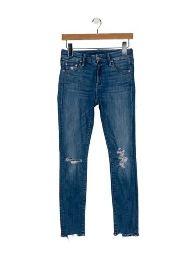 Pre-owned Mother Low-rise Skinny Leg Jeans In Blue