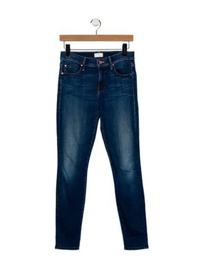Pre-owned Mother Low-rise Skinny Leg Jeans In Blue
