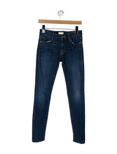 Pre-owned Mother Low-rise Skinny Leg Jeans In Blue