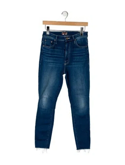 Pre-owned Mother Low-rise Skinny Leg Jeans In Blue