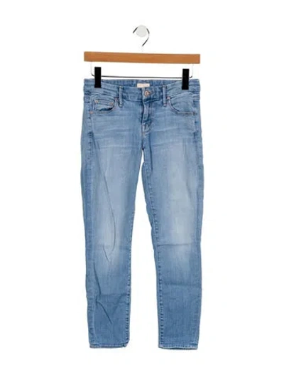 Pre-owned Mother Low-rise Skinny Leg Jeans In Blue
