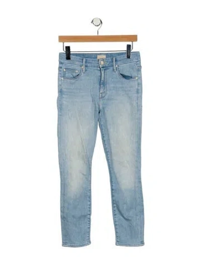 Pre-owned Mother Low-rise Skinny Leg Jeans In Blue