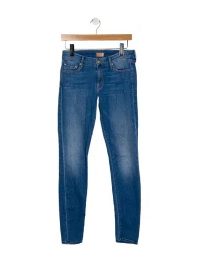 Pre-owned Mother Low-rise Skinny Leg Jeans In Blue