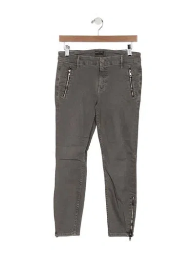 Pre-owned Mother Low-rise Skinny Leg Jeans In Gray