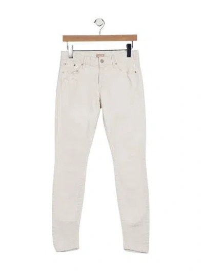 Pre-owned Mother Low-rise Skinny Leg Jeans In Neutral