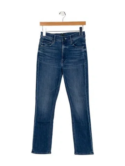 Pre-owned Mother Low-rise Straight Leg Jeans In Blue