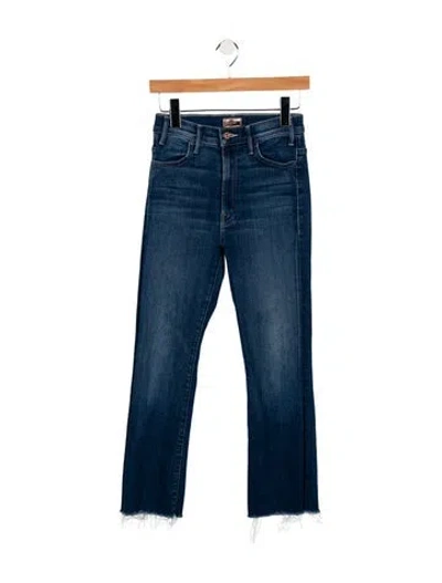 Pre-owned Mother Low-rise Straight Leg Jeans In Blue