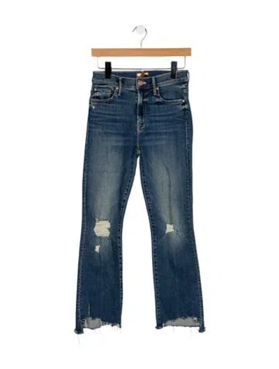 Pre-owned Mother Low-rise Straight Leg Jeans In Blue