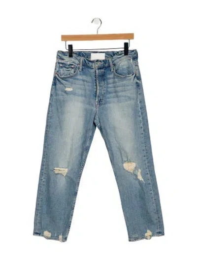 Pre-owned Mother Low-rise Straight Leg Jeans In Blue