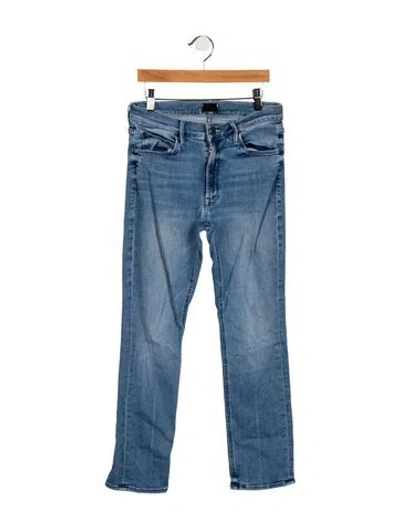 Pre-owned Mother Low-rise Straight Leg Jeans In Blue