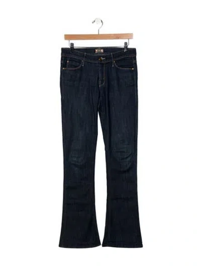 Pre-owned Mother Low-rise Wide Leg Jeans In Blue