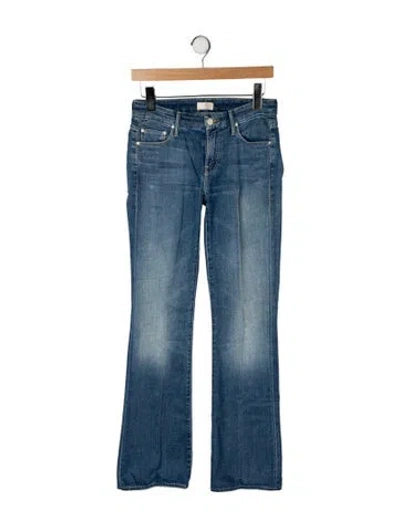 Pre-owned Mother Low-rise Wide Leg Jeans In Blue