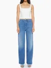 Mother Major Zip Sneak High Rise Jeans In Ready Set Go In Blue