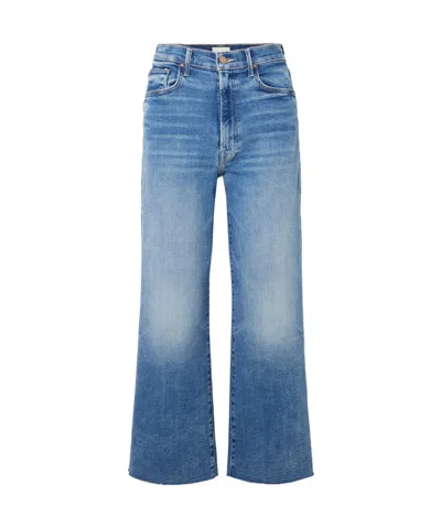 Mother Maven Ankle Fray High-waisted Flared Jeans In Blue