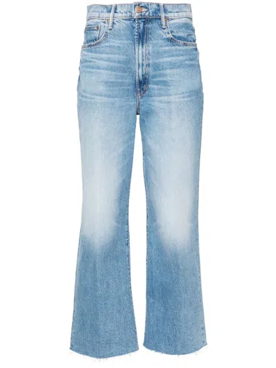 Mother Maven Ankle Fray Wide-leg Jeans In Blue