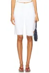 Mother Maven Bermuda Fray Shorts In Picket Fence In White