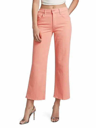 Mother Maven Mid-rise Ankle Straight Pants In Long Time No Candlelight In Pink