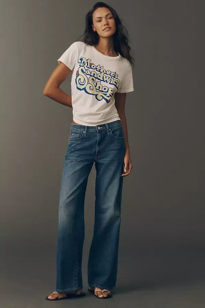 Mother Maven Skimp Mid-rise Wide-leg Jeans In Blue