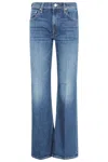 Mother Medium Blue Flared Jeans In Blue