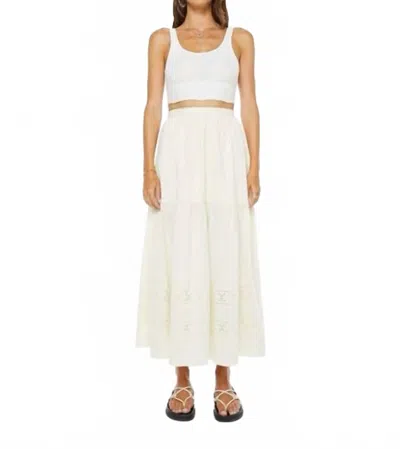 Mother Memory Lane Midi Skirt In Early Bird In White