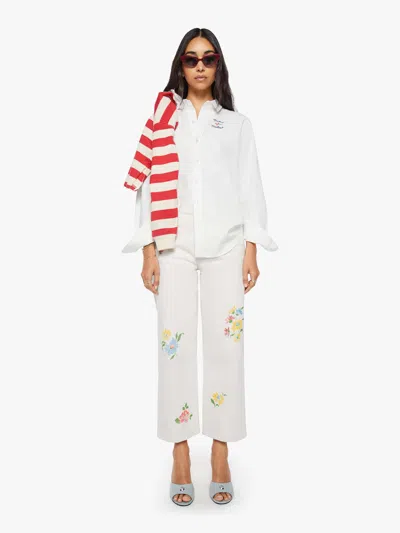 Mother Merci X The Dodger Ankle Act Natural Jeans In White