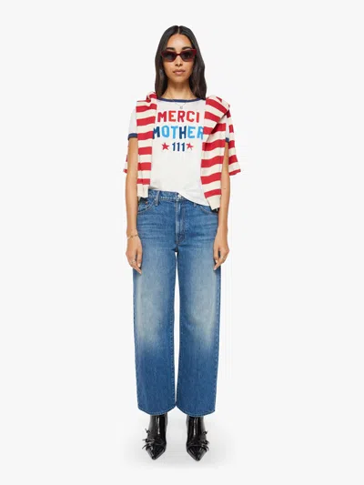 Mother Merci X The Dodger Ankle Green Thumb Jeans In Blue
