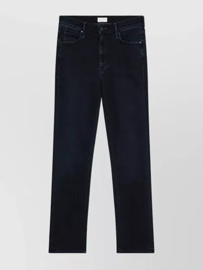 Mother The Mid Rise Dazzler Ankle Jeans In Dark Blue In Black