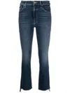 Mother High-rise Cropped Skinny Jeans In Blue