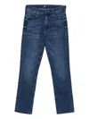 Mother Mid-rise Cropped Jeans With Raw Hem In Blue