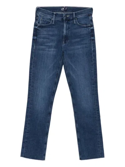 MOTHER MID-RISE CROPPED JEANS WITH RAW HEM