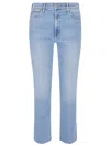 Mother Mid Rise Dazzler Ankle Fray Jeans In Blue