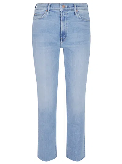 Mother Mid Rise Dazzler Ankle Fray Jeans In Blue