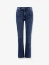 Mother Mid Rise Dazzler Ankle Fray Jeans In Blue