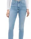 Mother Mid Rise Dazzler Ankle Fray Jeans In Blessing In Disguise In Blue