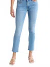 Mother Mid Rise Dazzler Ankle Fray Jeans In Blessing In Disguise In Blue