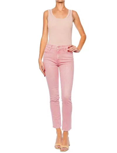 Mother Mid Rise Dazzler Ankle Jeans In Sunset Coral In Pink