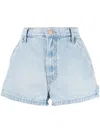 Mother Mid-rise Denim Shorts In Blue