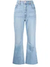 Mother Mid-rise Flared Jeans In Blue