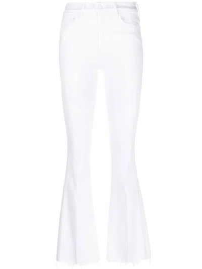 Mother Mid-rise Flared Jeans In White