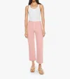 Mother The Mid Rise Maven Ankle Candlelight Peach Pants In Pink