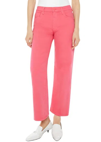 MOTHER MID RISE MAVEN FLOOD JEANS IN PLAY DATE - ROUGE RED