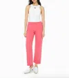 Mother Mid Rise Maven Flood Play Date Denim Pants In Rouge Red In Multi