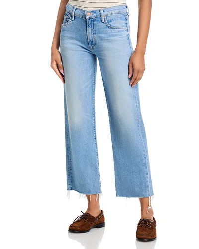 Mother Mid Rise Rambler Zip Ankle Fray Jeans In Comeback Kid In Blue