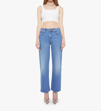 Mother Mid Rise Rambler Zip Ankle Jeans In Piece By Piece In Blue