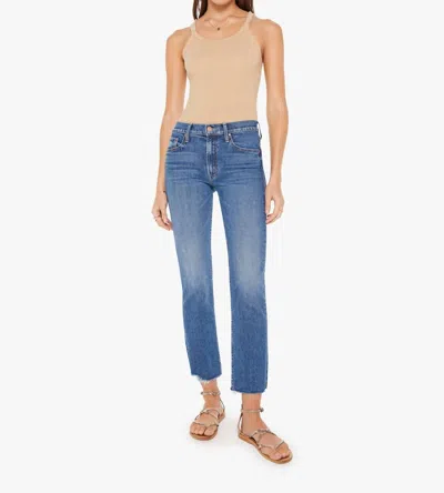 Mother Mid Rise Rider Jeans In Lcm In Blue