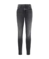 Mother Mid-rise Slim Cropped Jeans In Gray