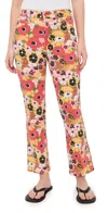 Mother Smokin Double Flood High Rise Ankle Jeans In Flowers Al Fresco